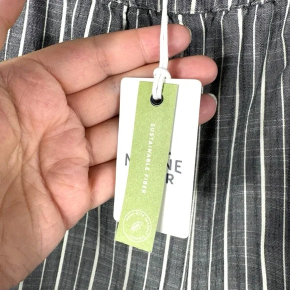 Marine Layer Allison Pants Dolphin Hem, Black/White Stripe, Size Small - Picture 9 of 13